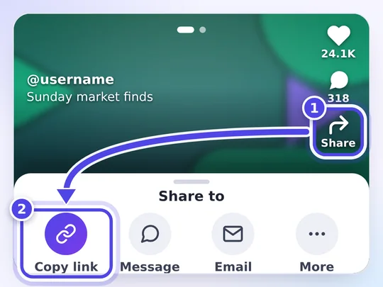 Salin tautan postingan foto TikTok