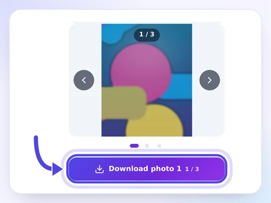 Botón Download photo en un resultado de fotos de TikTok