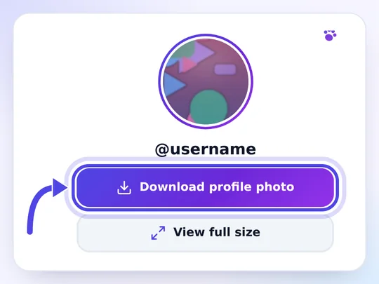 Tombol Download profile photo dan View full size