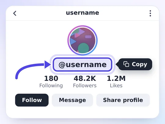 Salin username akun TikTok