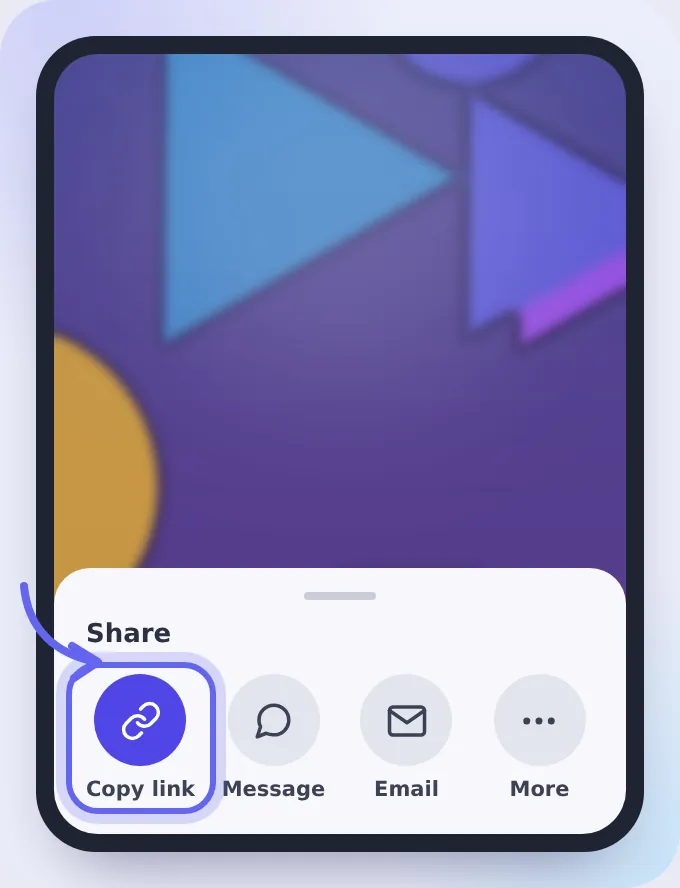 Copy link in the share menu of a TikTok video